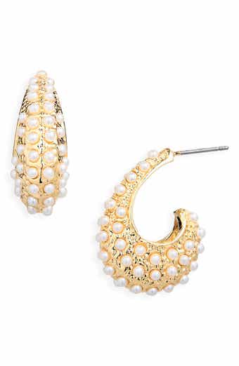 Cara Swirl Faux Pearl Earrings