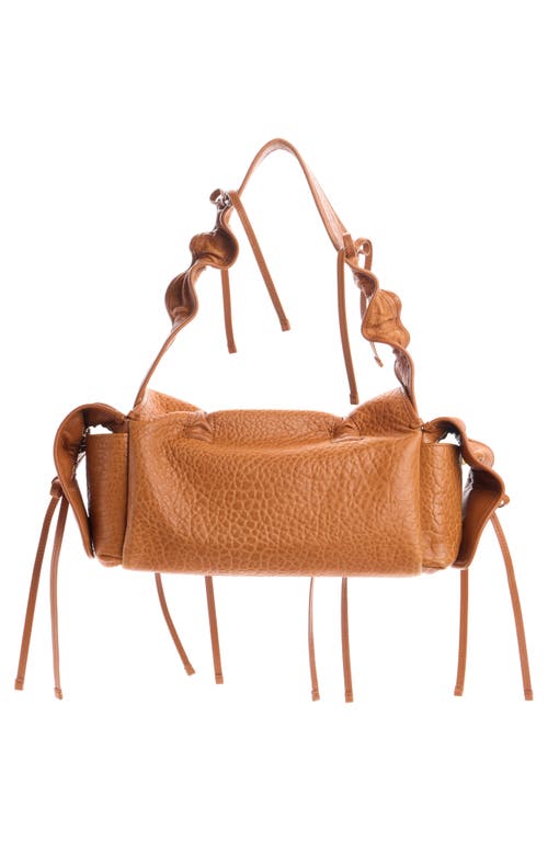 Acne Studios Multipocket Big Grainy Leather Shoulder Bag In Brown