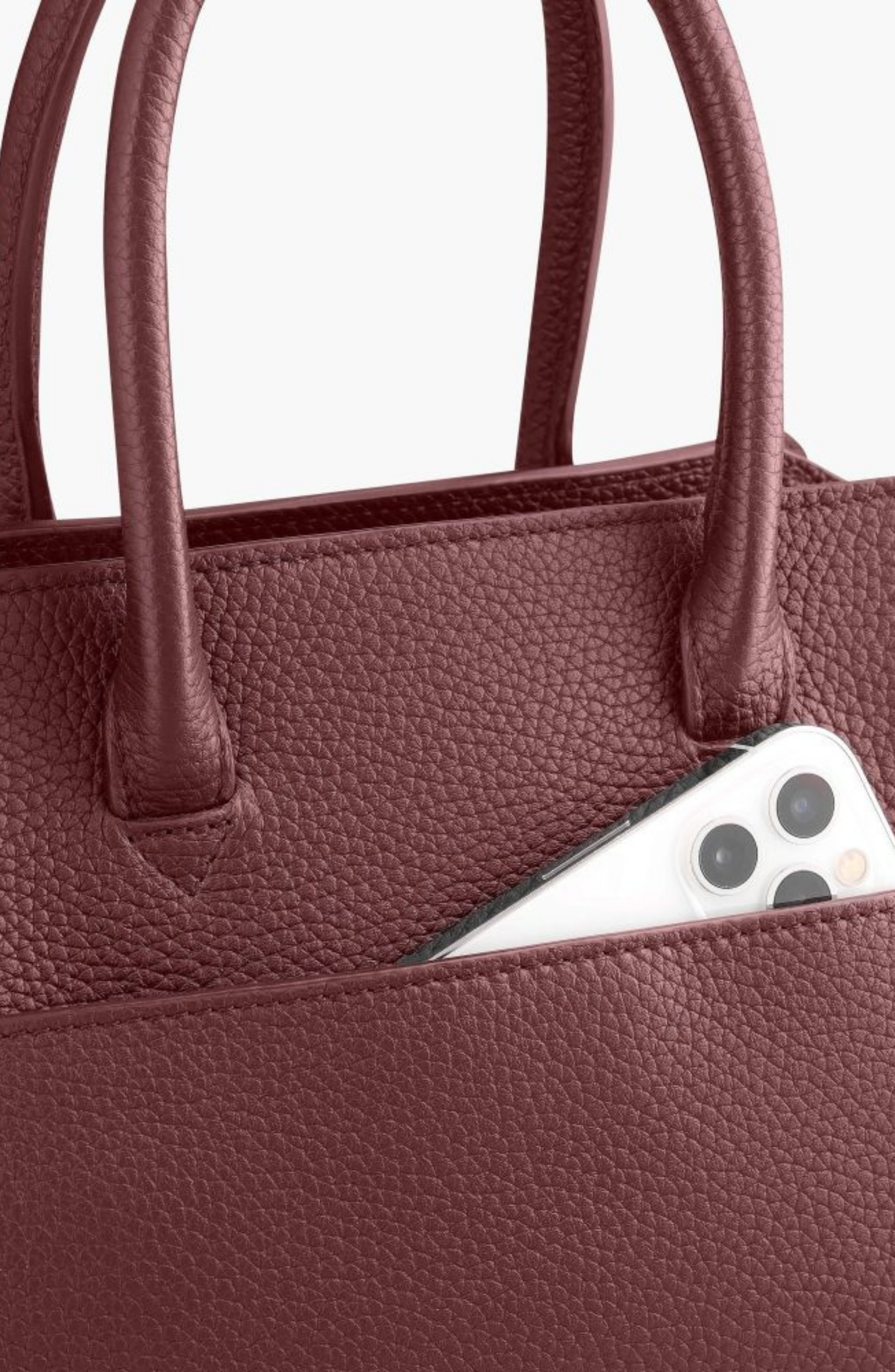 Mini Voyager Leather Crossbody Bag - Grain, Alternate, color, Grain Dark burgundy