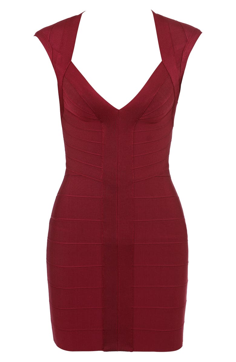 HOUSE OF CB The Icon Bandage Minidress, Alternate, color, Wine