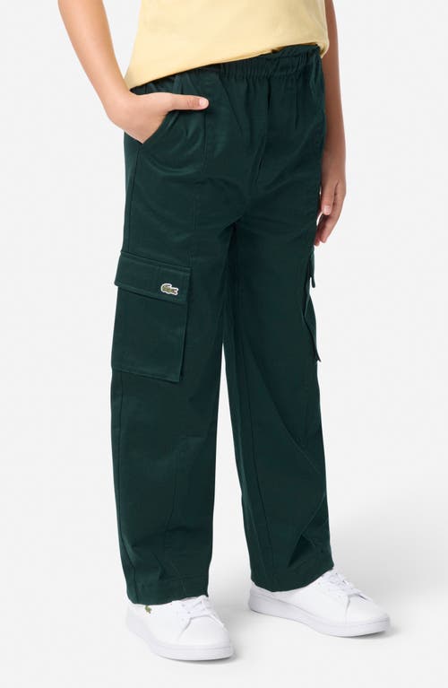 Lacoste Kids' Straight Leg Cargo Pants In Green