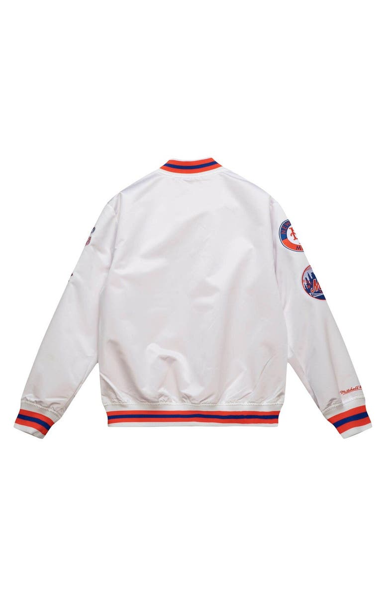 Mitchell & Ness Men's Mitchell & Ness White New York Mets City Collection Satin Full-Snap Varsity Jacket, Alternate, color,