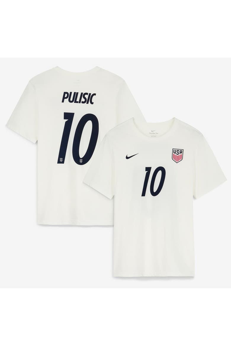 Men's Nike Christian Pulisic Cream USMNT Home Name & Number T-Shirt, Main, color, Cream