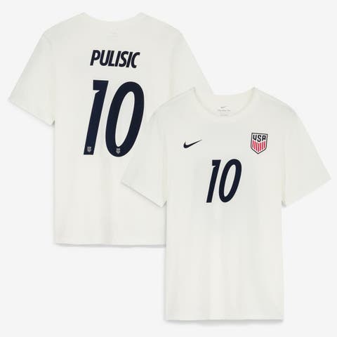 Men's Nike Christian Pulisic Cream USMNT Home Name & Number T-Shirt