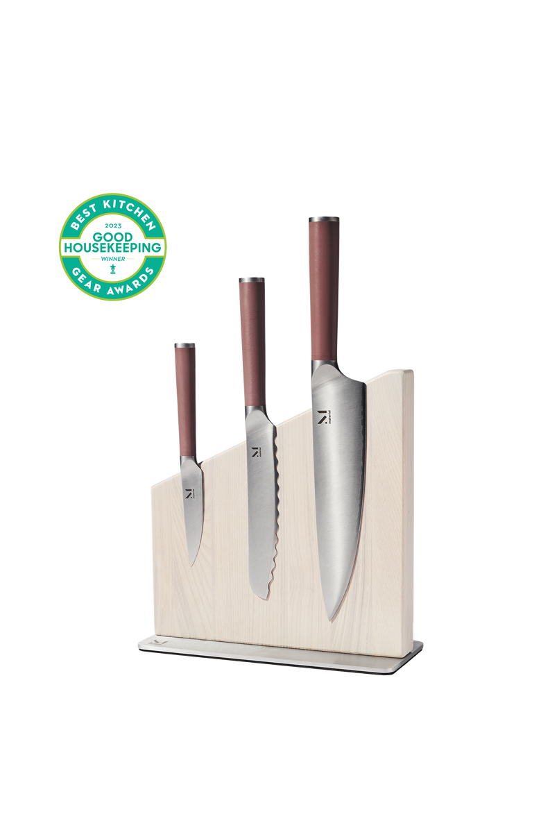 MATERIAL The Knives and Stand Set, Alternate, color, White Ash / Almost Black