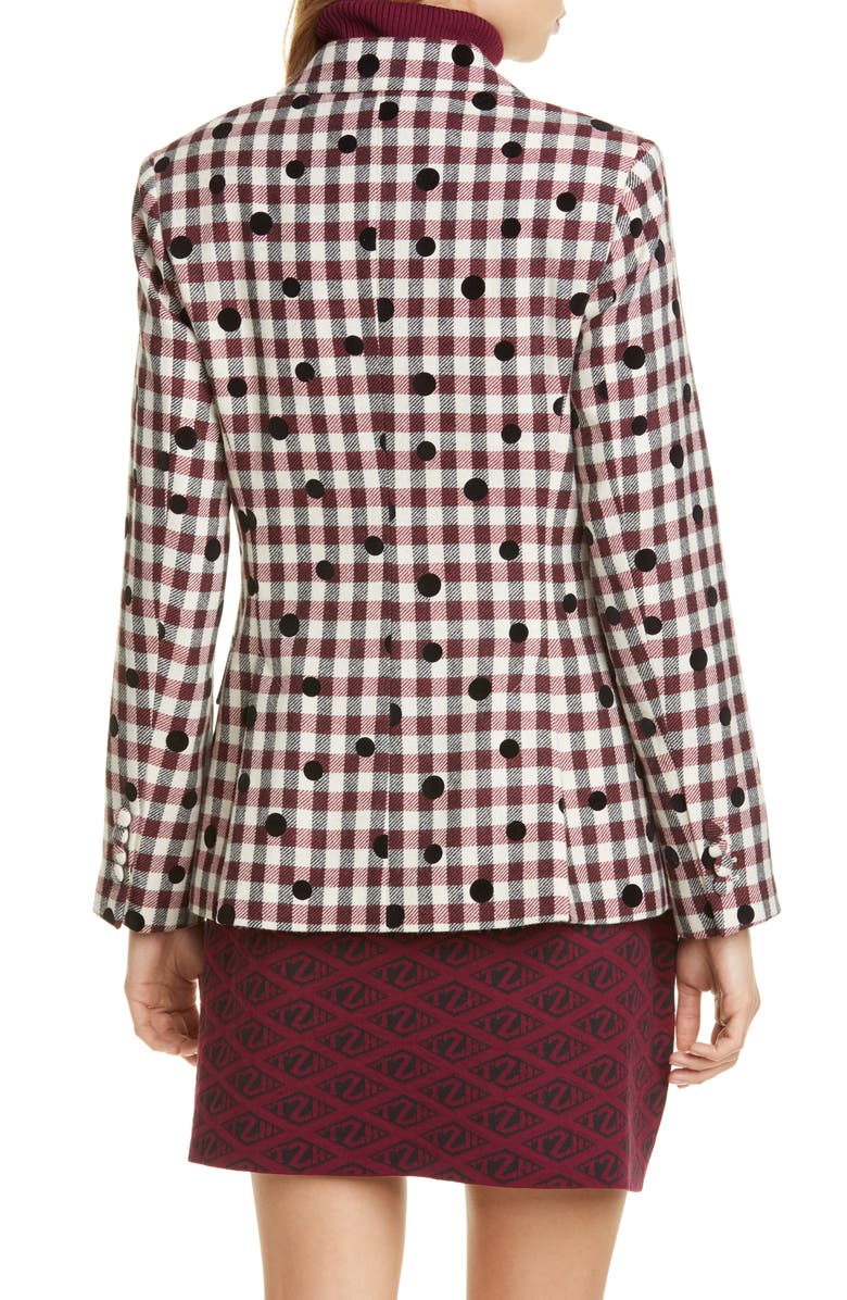 Tommy Hilfiger Tommy x Zendaya Velvet Dot Check Wool Blend Blazer, Alternate, color, 