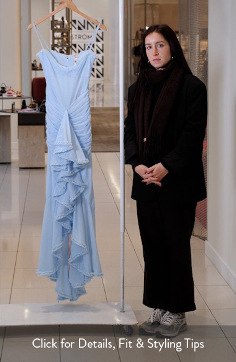 Gabbi Ruffle Mesh High-Low Cocktail Dress, sales video thumbnail