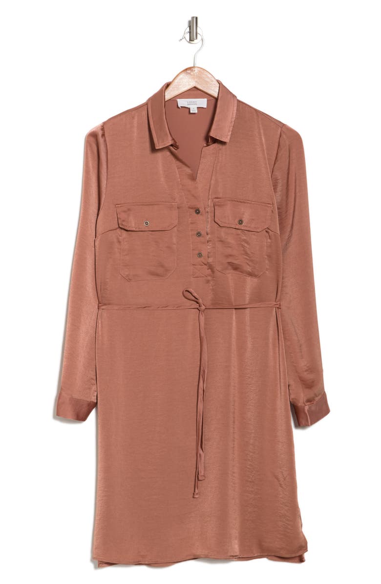 Lucky Brand Long Sleeve Shirtdress, Alternate, color, 