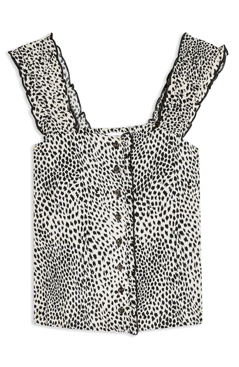 Topshop Frill Trim Tank, Alternate, color, 