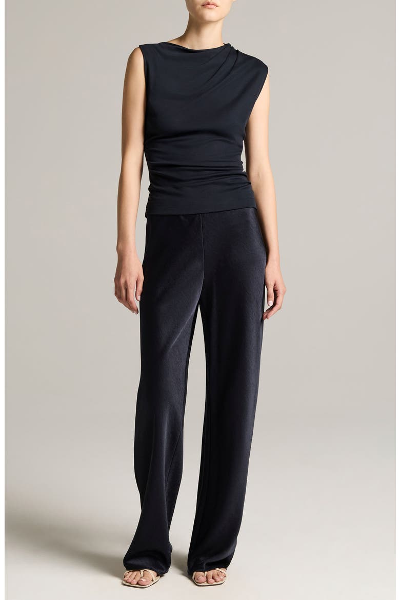 Cowl Neck Sleeveless Pima Cotton Top, Alternate, color, INK