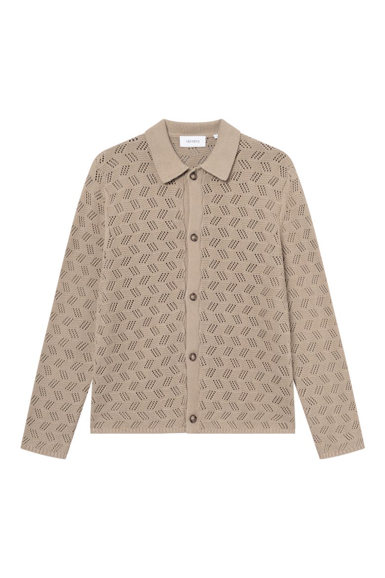 Eloi Open Stitch Cardigan, Alternate, color, DARK SAND