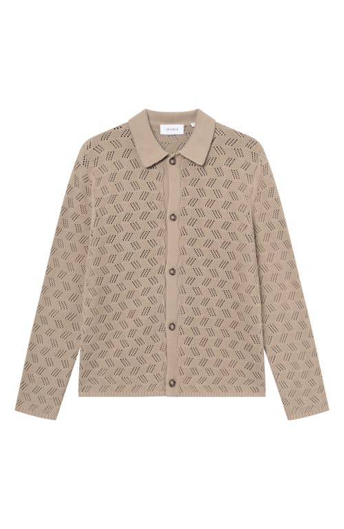 Les Deux Eloi Open Stitch Cardigan In Brown