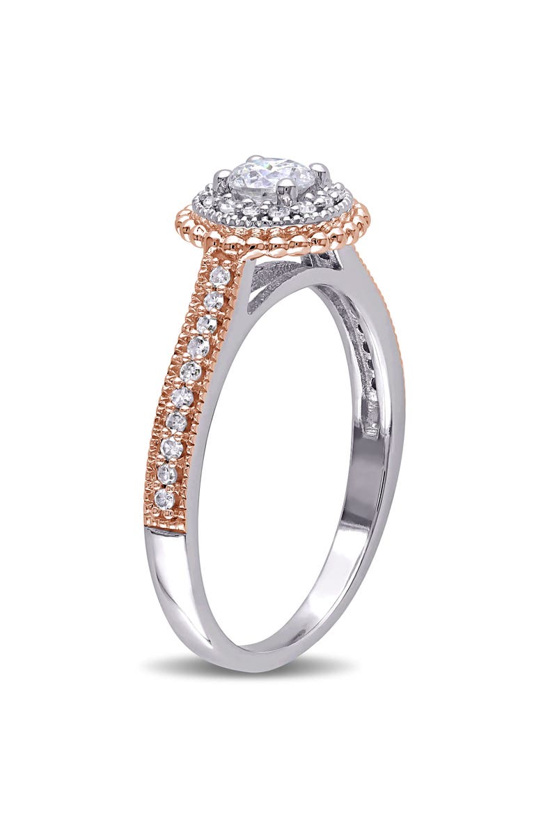 Julianna B. Diamond Halo Engagement Ring 10k Two-Tone, Alternate, color, 10K White Gold