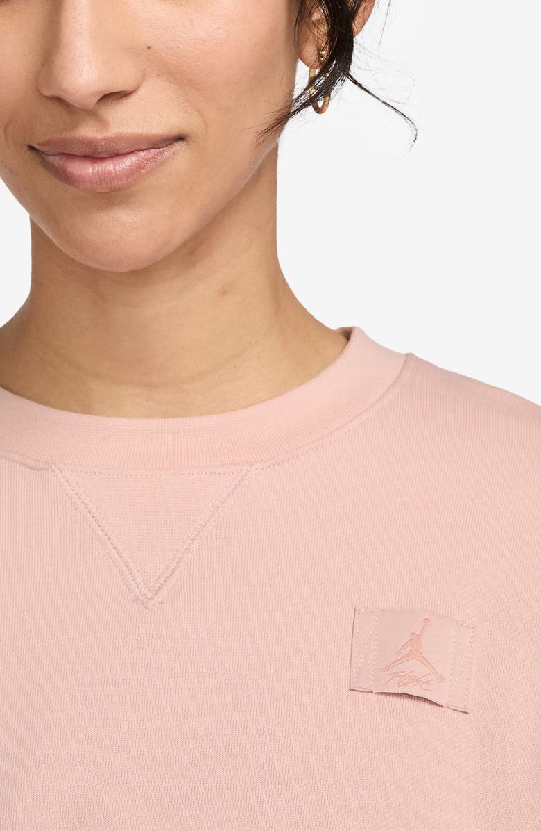 Jordan Flight Fleece Crop Sweatshirt, Alternate, color, Pink Oxford