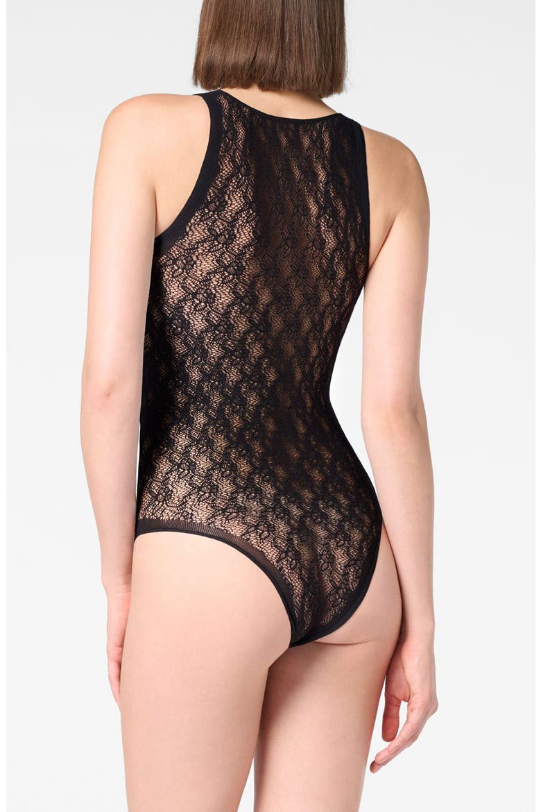 Rosy Net Bodysuit, Alternate, color, BLACK