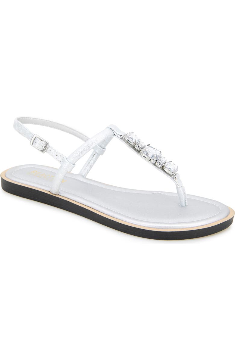 Reaction Kenneth Cole Sera T-Strap Sandal, Main, color, Silver Metallic
