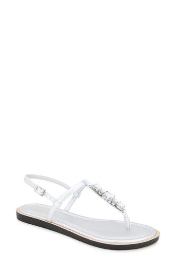 Reaction Kenneth Cole Sera T-strap Sandal In Silver Metallic