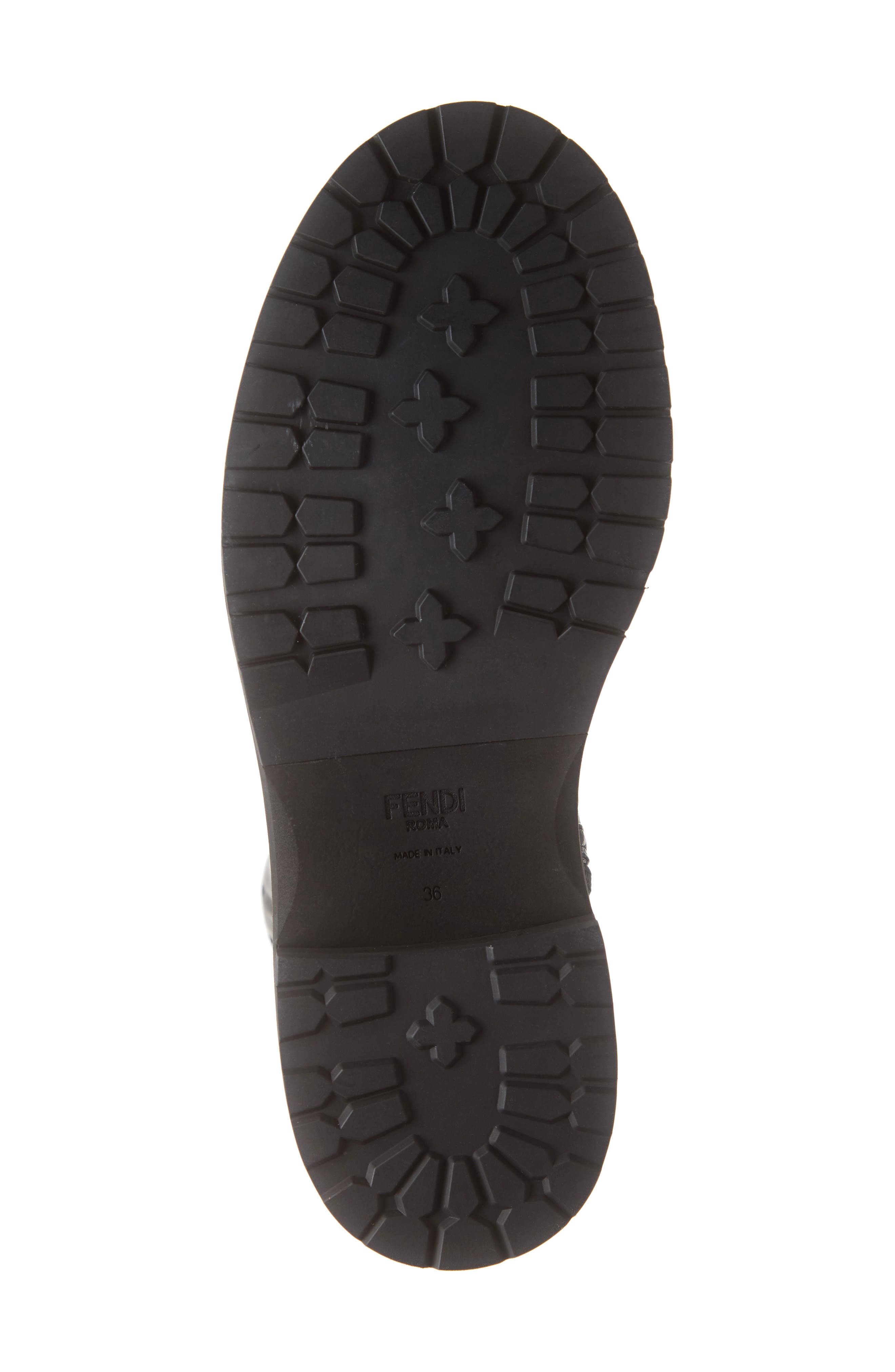 Fendi FF Embossed Logo Combat Boot, Alternate, color, 