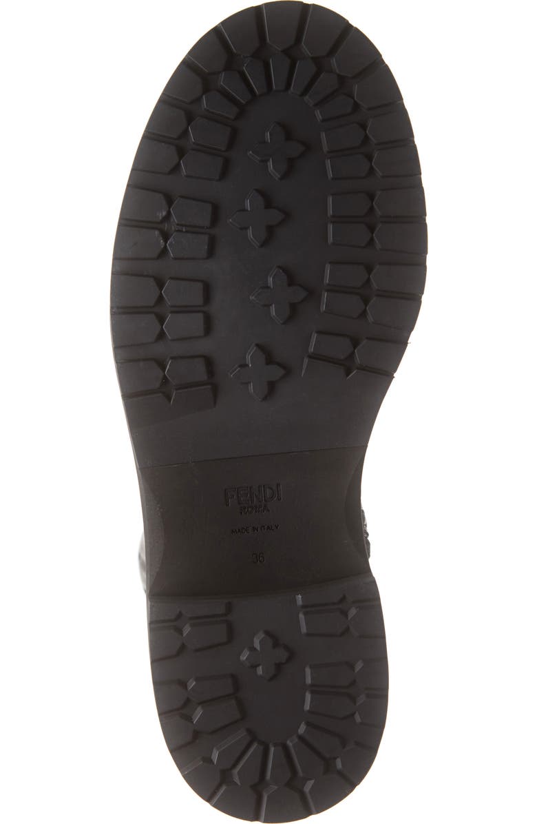 Fendi FF Embossed Logo Combat Boot, Alternate, color,