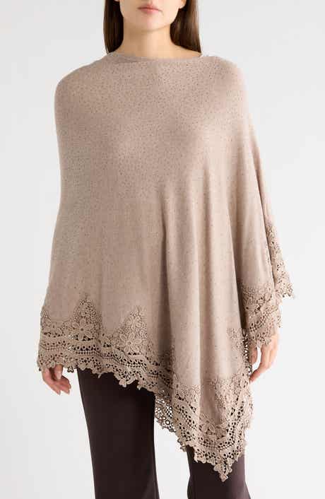 La Fiorentina Lace Trim Poncho