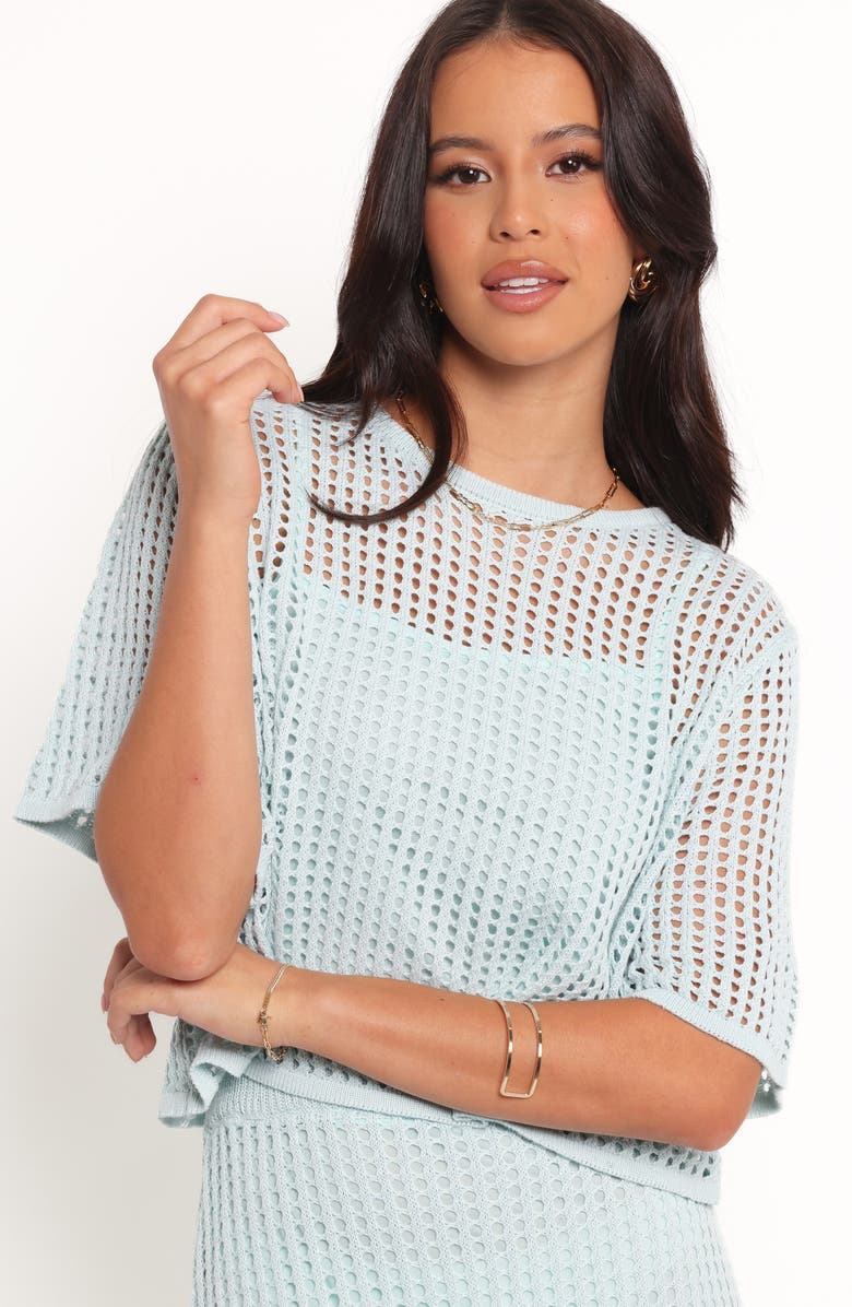 Petal & Pup Kinnie Open Stitch Sweater & Skirt Set, Alternate, color, Light Blue