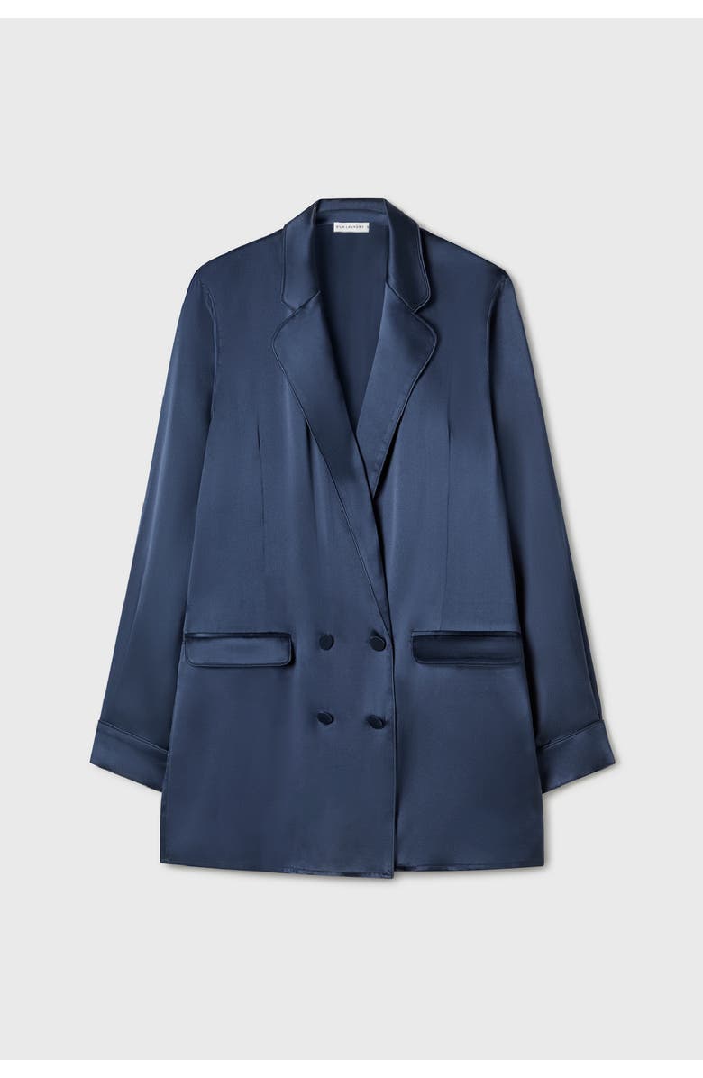 SILK LAUNDRY RELAXED BLAZER MIDNIGHT, Alternate, color, Midnight
