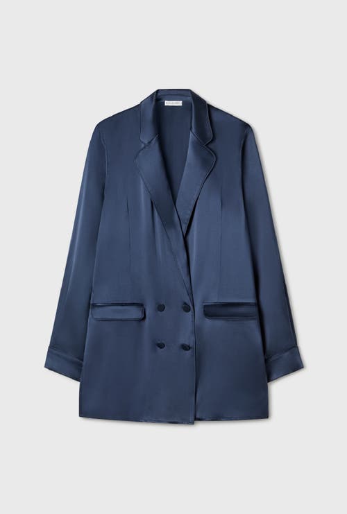 Silk Laundry Relaxed Blazer Midnight In Midnight