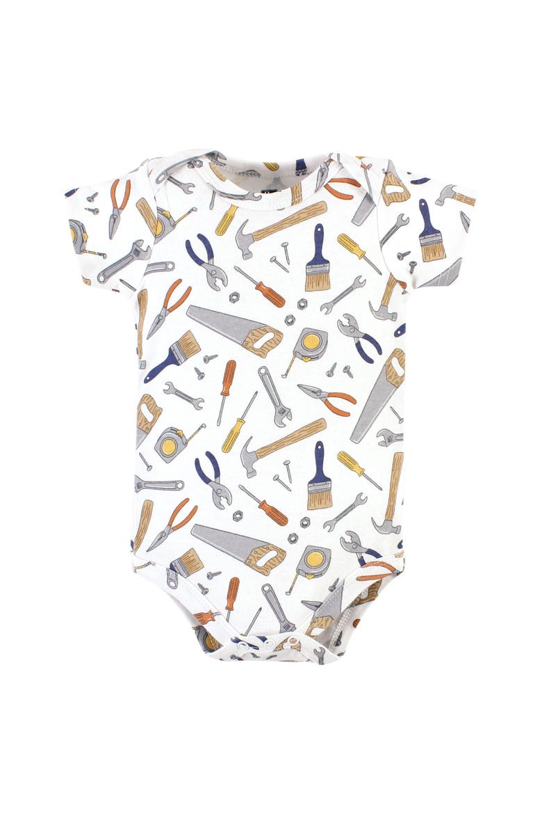 Cotton Bodysuit, Pant and Bib Set, Alternate, color, Construction Work