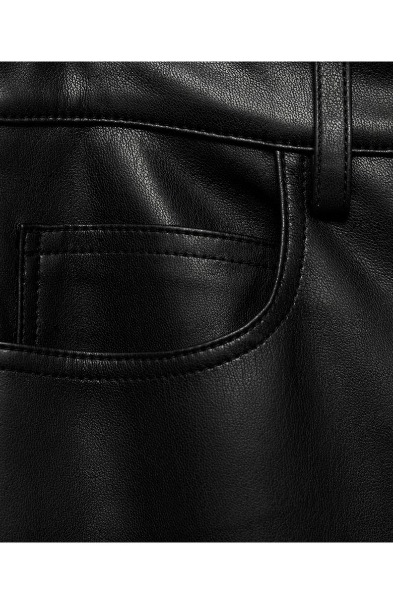 MANGO Faux Leather Flare Leg Pants, Alternate, color,