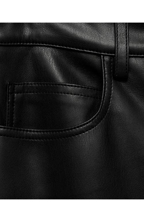 Mango Faux Leather Flare Leg Pants In Black
