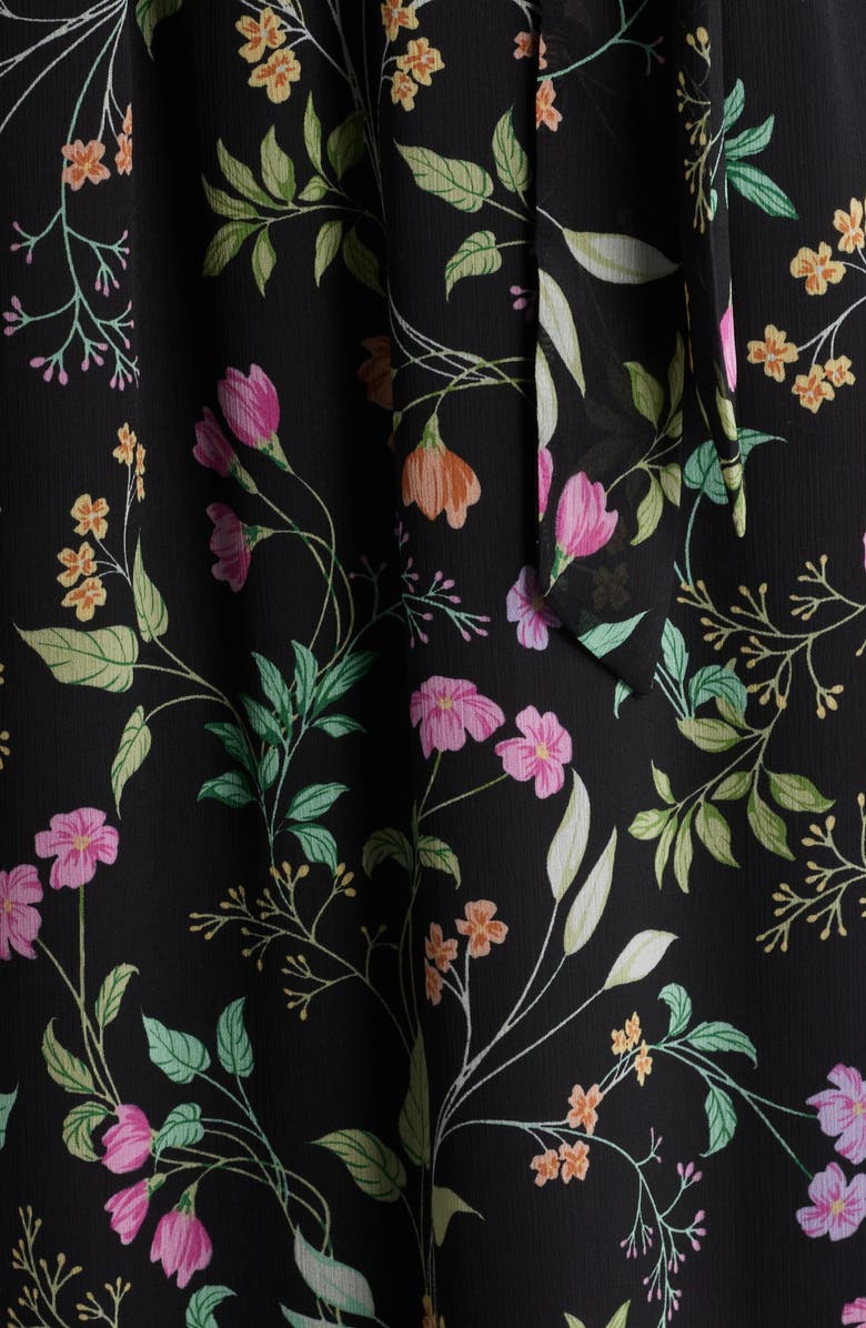 Sam Edelman Floral Print Flutter Sleeve Maxi Dress, Alternate, color, 