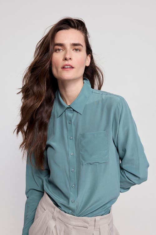 The Shirt By Rochelle Behrens The Silk Shirt In Green