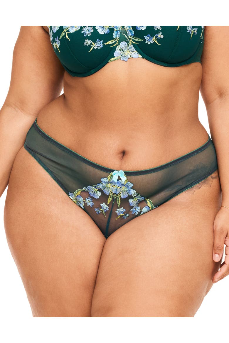 Daphne Bikini Panties, Main, color, Floral green
