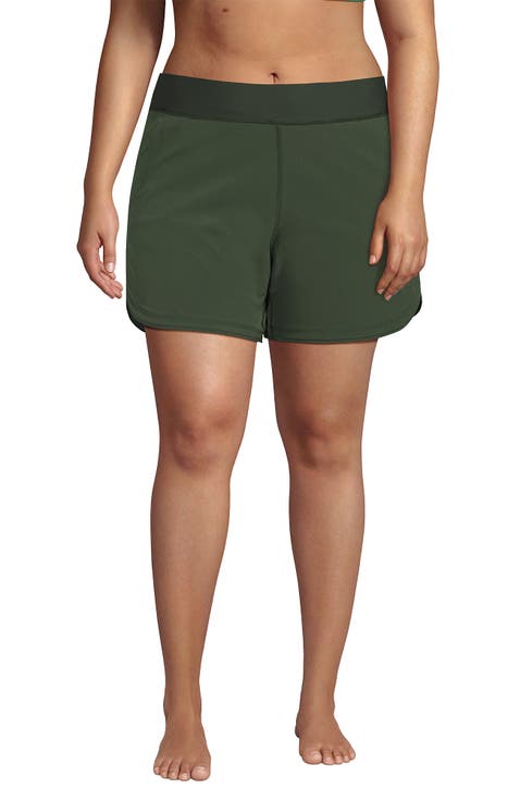 5" Quick Dry Elastic Waist Board Shorts Swim Cover-up Shorts with Panty