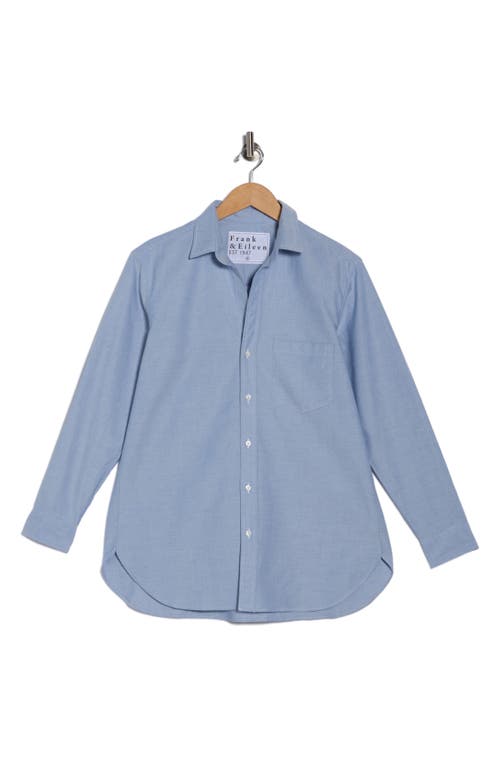 Frank & Eileen Boyfriend Cotton Button-up Shirt In Blue
