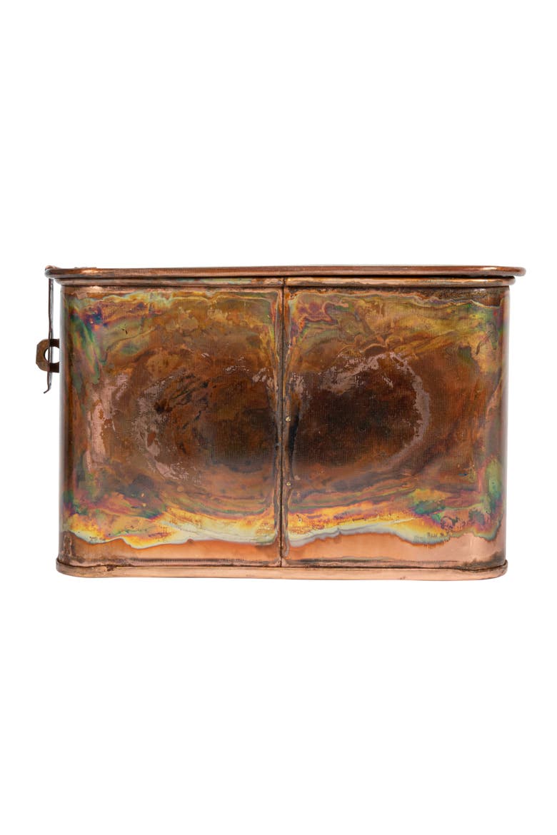 Various Square Decorative Boxes, Burnt Copper Finish, Set of 3, Alternate, color, Copper