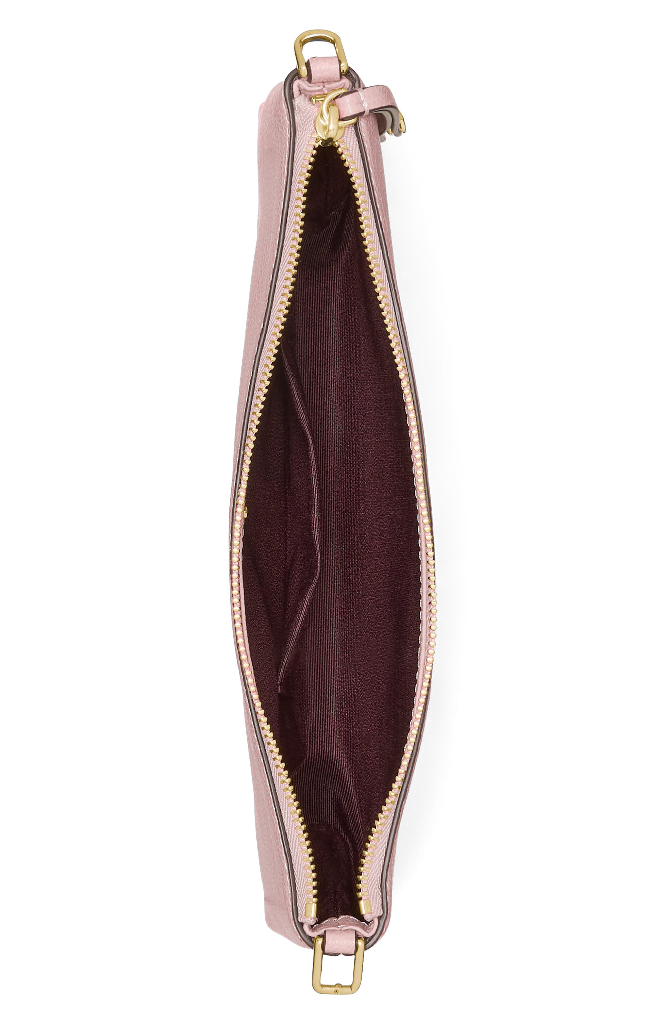 Fling Goat Embossed Leather Pouch, Alternate, color, SMOKEY PETAL
