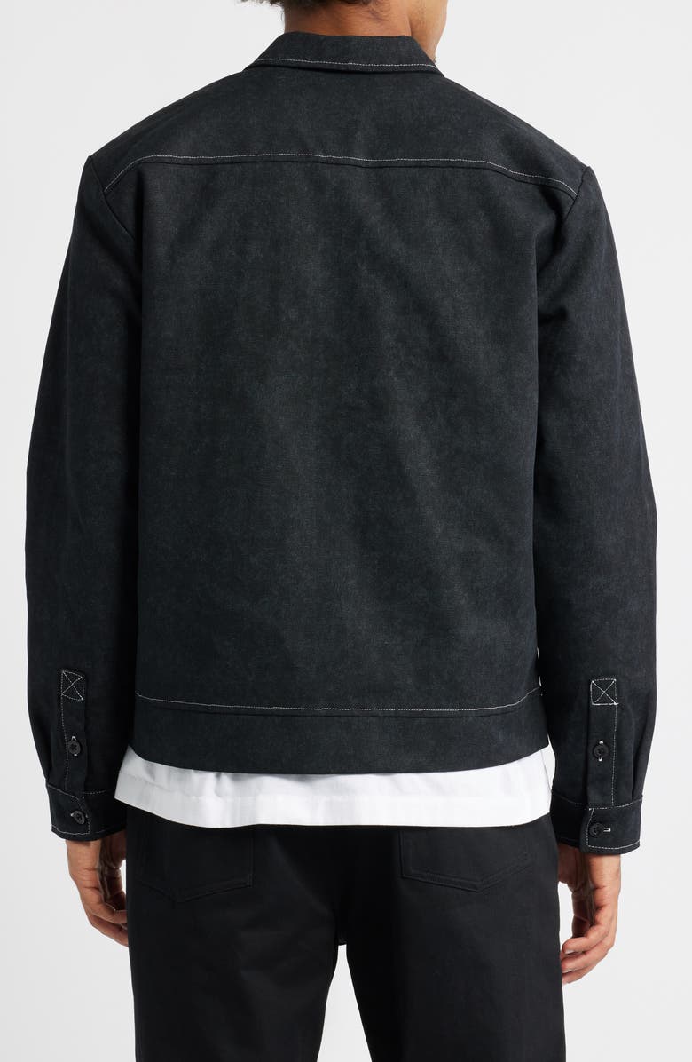 SANTO STUDIO Twitch David Milano Zip-Up Shirt Jacket, Alternate, color, Black