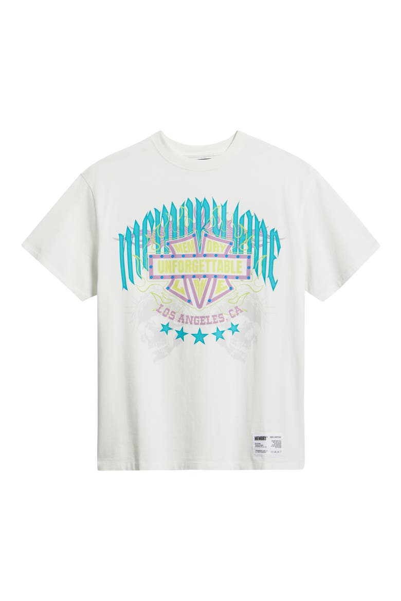 Unforgettable Embellished Shield Oversize Cotton Graphic T-Shirt, Alternate, color, ANTIQUE WHITE