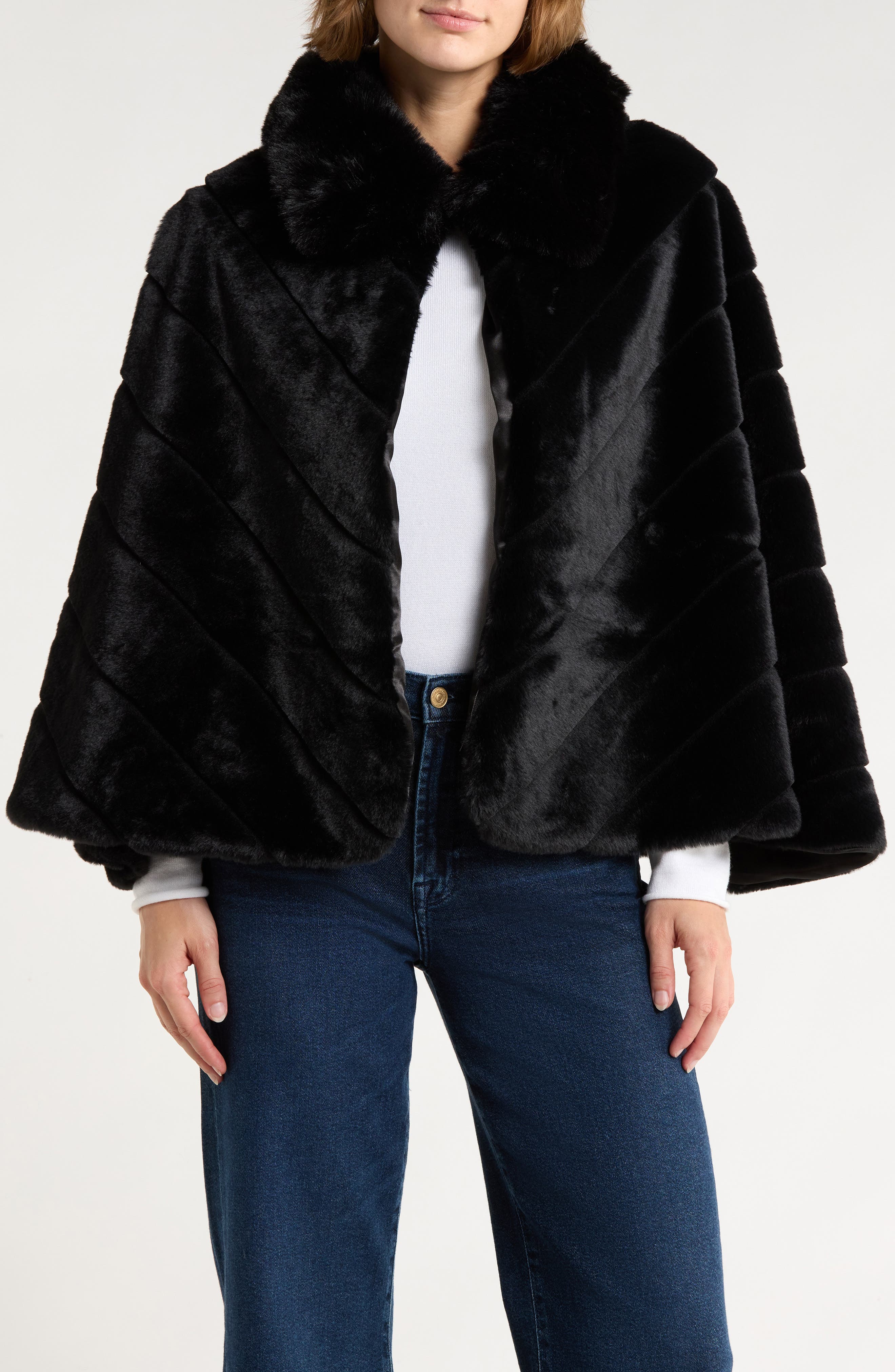 BCBG Faux Fur Cape