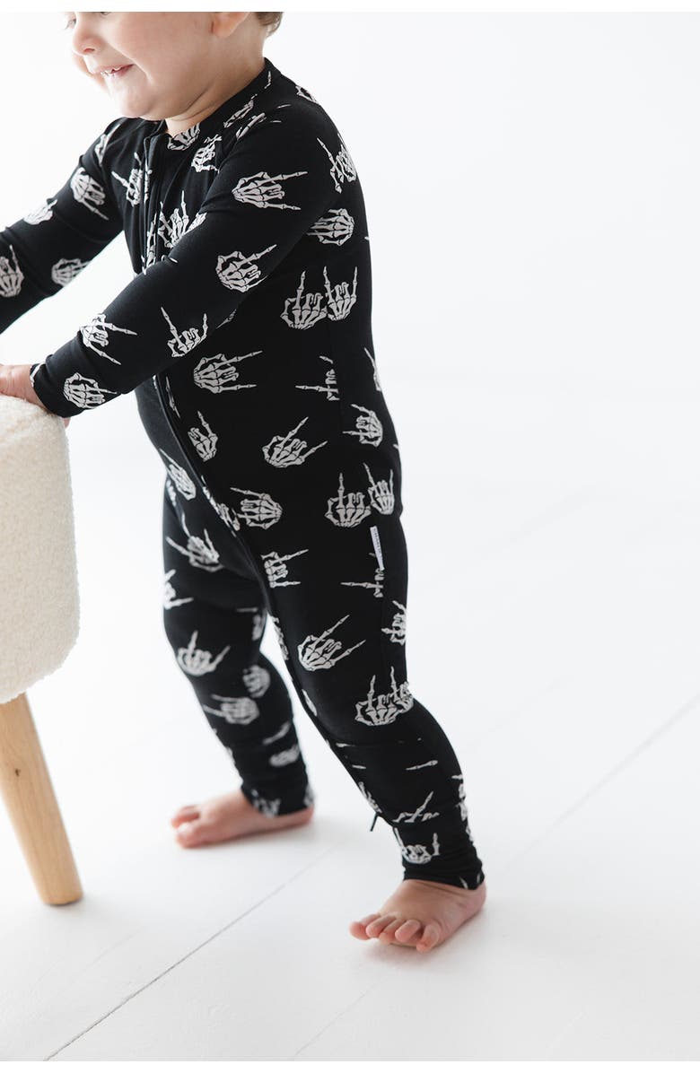 Charlie Lou Baby<sup>®</sup> Rock N' Skull Double Zipper Convertible Romper, Alternate, color,