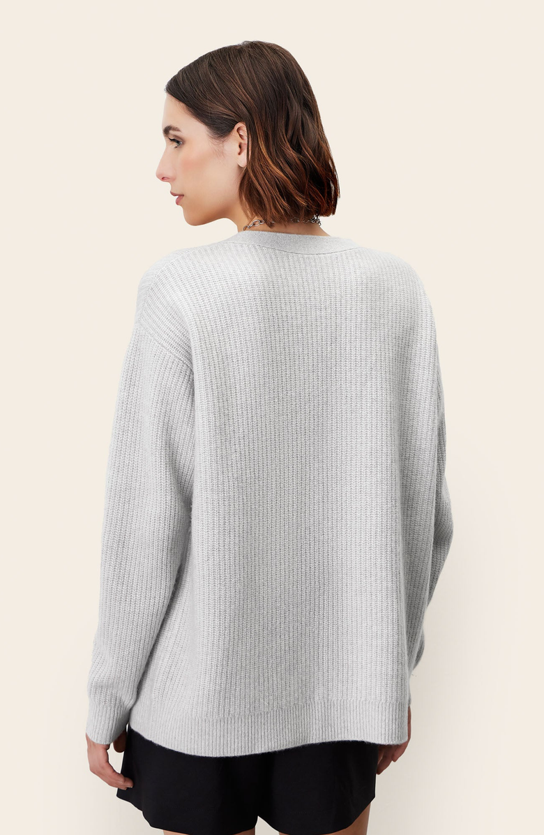 Italic Billie Chunky Cashmere Cardigan, Alternate, color, Pebble Grey