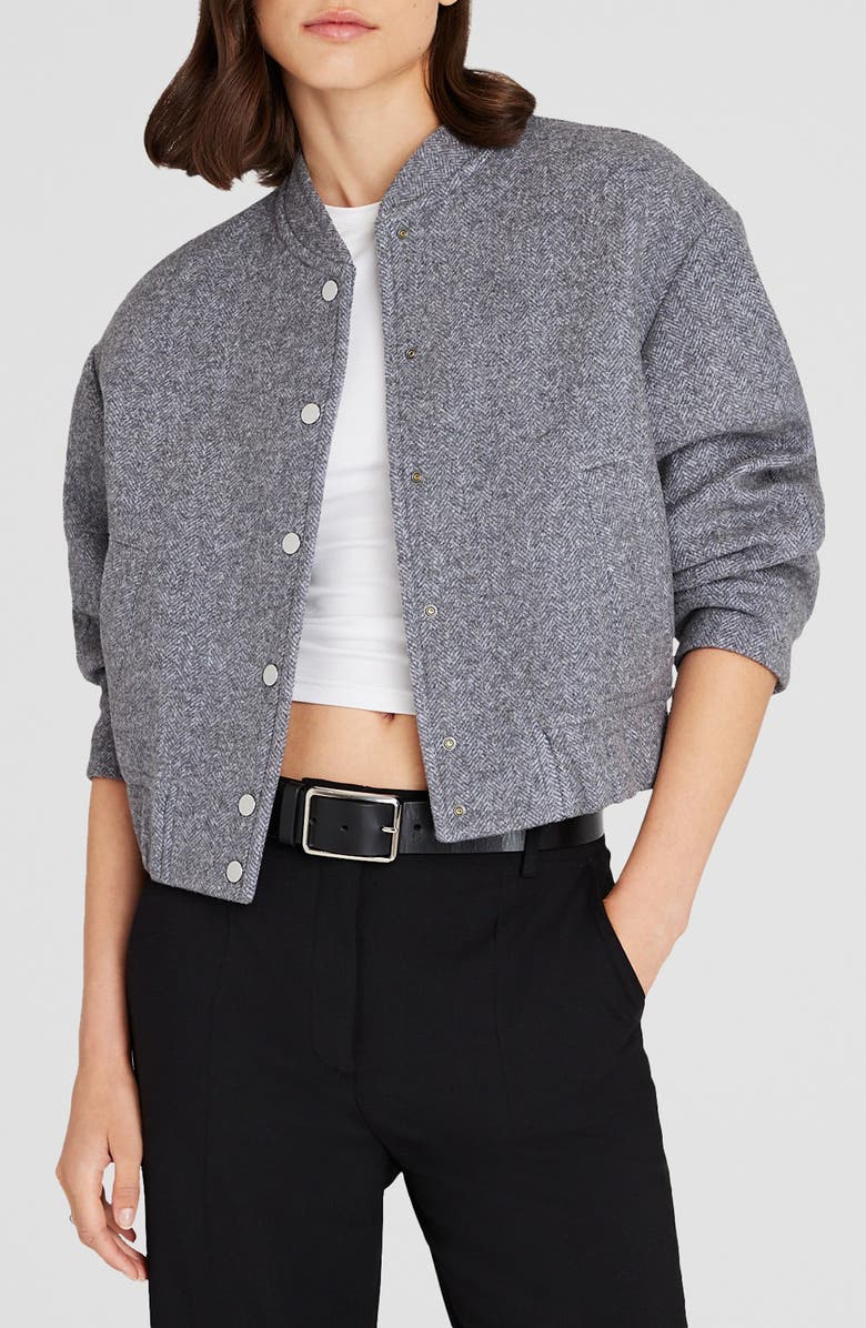 Club Monaco Wool Blend Bomber, Main, color, 