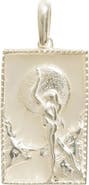 Freya Rose Rectangle Silver Woman and Moon Pendant