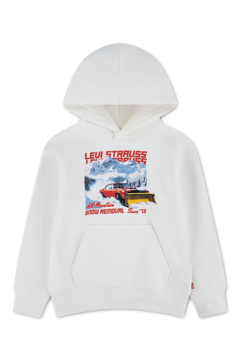 Kids' Snowplow Graphic Hoodie, Main, color, LEVIS EGRET
