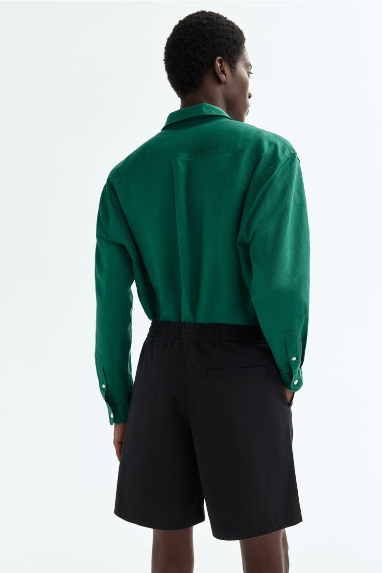 Relaxed-Fit Cotton Shorts, Alternate, color, Black