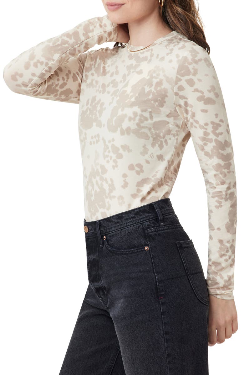 Scotch & Soda Print Long Sleeve T-Shirt, Alternate, color, Whitecap Gray Cow Print