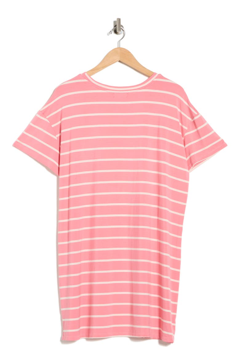 Tranquility Short Sleeve Nightshirt, Alternate, color, PINK Q- IVORY HORIZON STRIPE