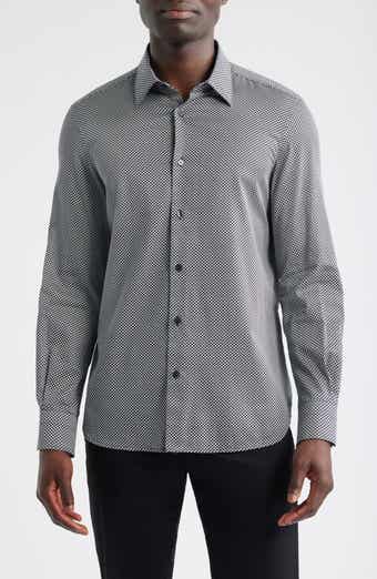 Emporio Armani Microprint Stretch Cotton Button-Up Shirt