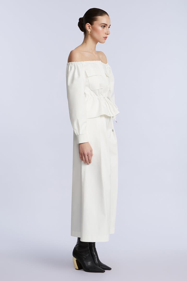 Off shoulder drawstring top, Alternate, color, Jasmine